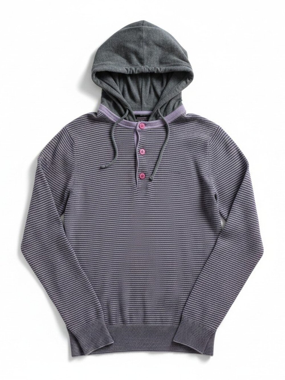 RVCA Purple & Dark Grey Knit Hooded Sweater Medium
